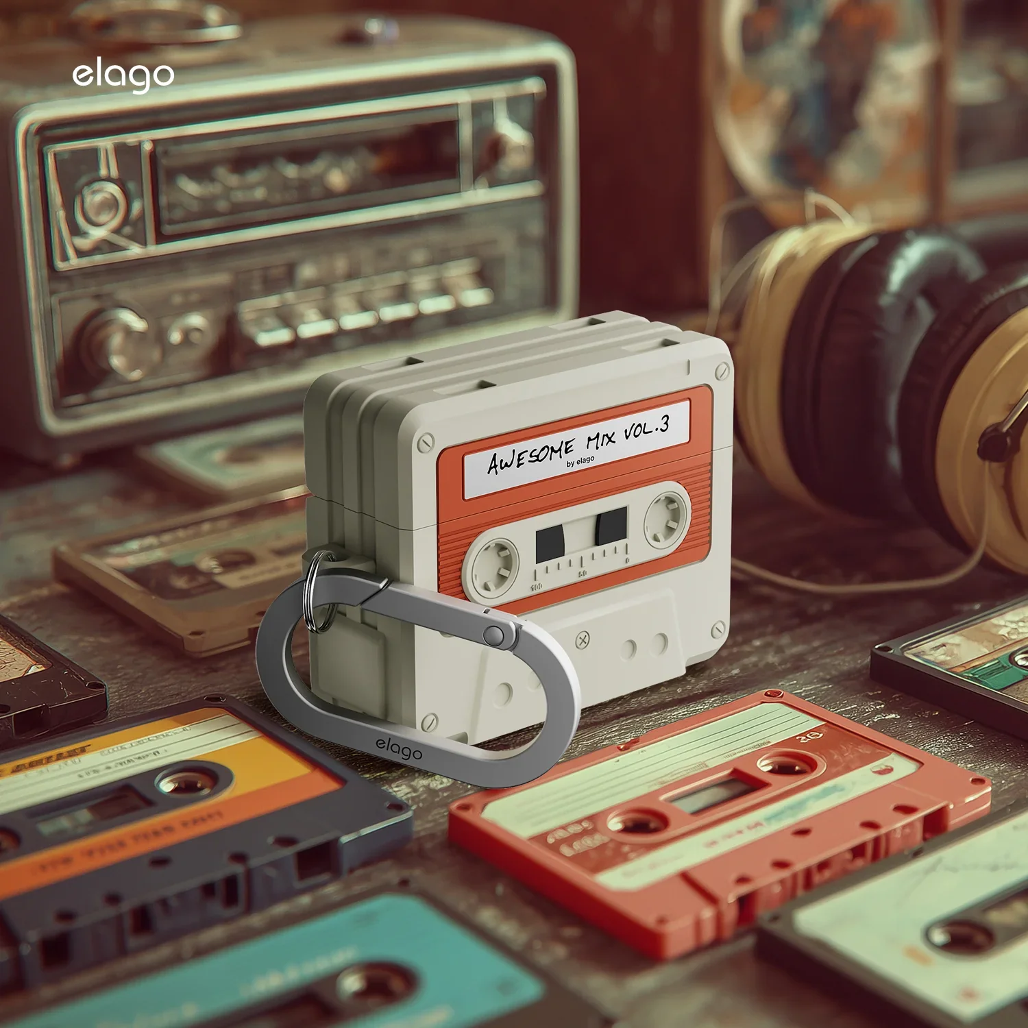 ELAGO Airpods PRO 3 Cassette TAPE Hang Case - Image 3